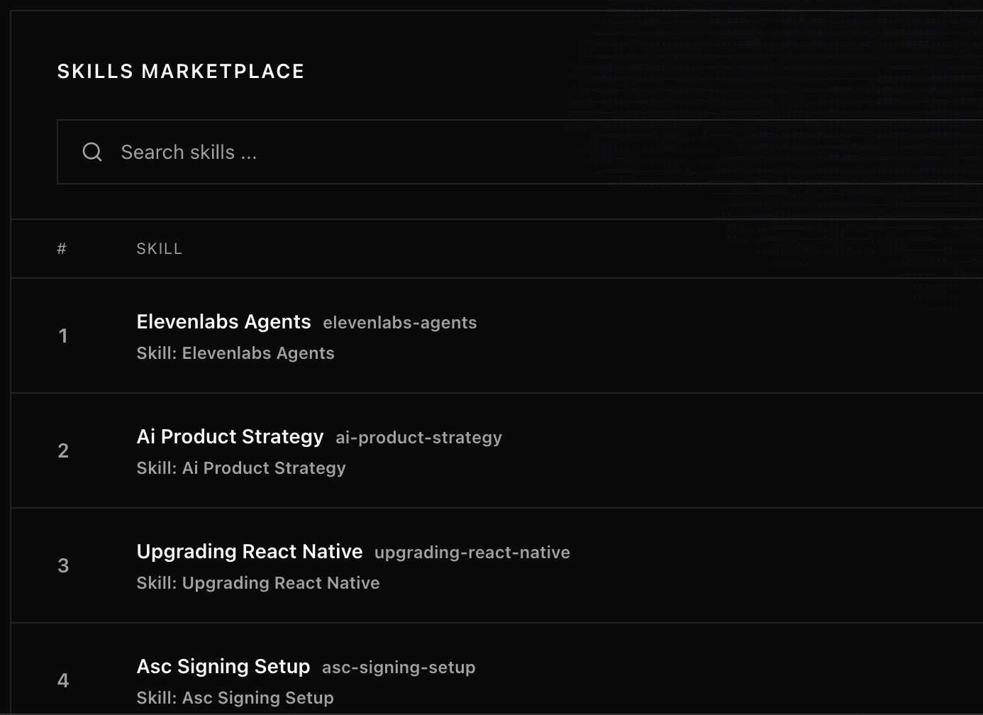 Skill detail page in the marketplace